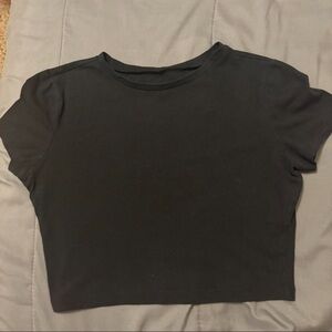 wild fable Black Cropped Crewneck Tee